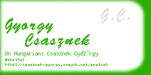 gyorgy csasznek business card